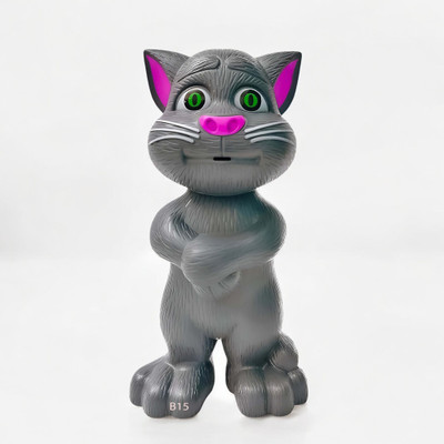 Just97 Talking Tom Cat Toy For Kids Intelligent Speaking Repeats & Music_118(Grey)