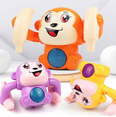 Xcillince Toys Dancing Rolling Monkey Tumbling Spinning Clapping Monkey(Multicolour)(Multicolor)