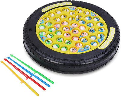 KIPA GAMING Fish Catching Game with Music & Rotating Board for Kids - 45 Fishes(Yellow)