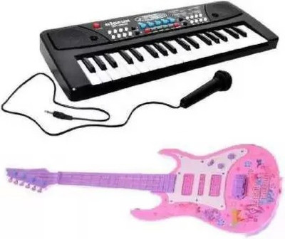 Anushka Toys Combo of 37 Key Piano Keyboard Toy with Musical Guitar Light(Multicolor)
