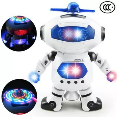 SWASHAA Musical Walking Dancing Robot Toy for Kids,Lights, (White) (Multicolor)(Multicolor)