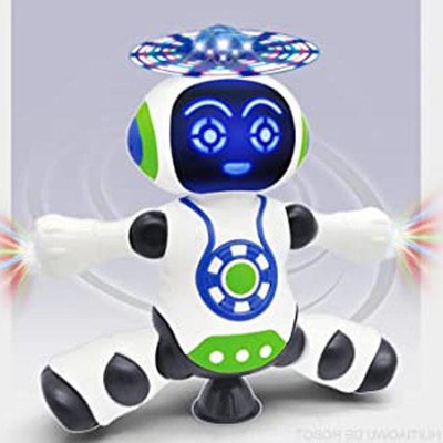 Toyvala Dancing Robot With Music, 3D Flashing Lights,360° Rotation Toy Robot For Kids-T(Multicolor)