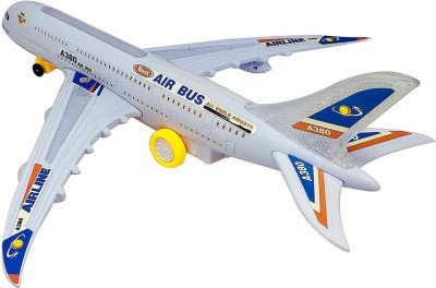 Toyporium Battery Operated Musical Aeroplane Toy for Kids with Flashing Light and Sound|40(Multicolor)