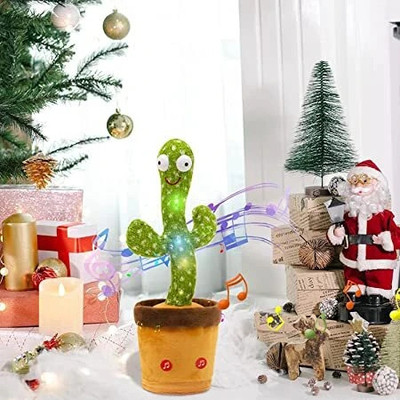 JR CLUB Dancing Cactus Musical Toy Can Sing, Wriggle & Repeat The Recording-242(Green, Brown)