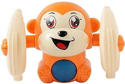 Haulsale Tumbling Rolling Monkey With Voice Sensor, Light, Music & Rotating Arms64(Multicolor)