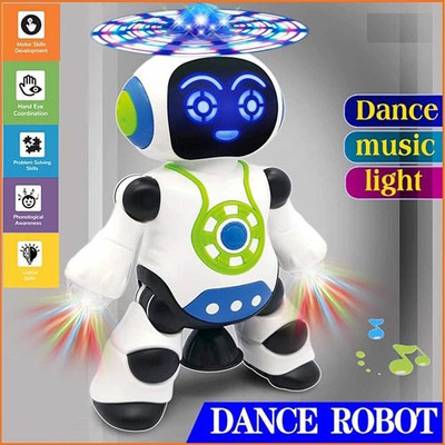 Toyvala Dancing Robot With Music, 3D Flashing Lights,360° Rotation Toy Robot For Kids-NT(Multicolor)