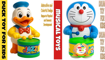MS TOYS DUCK/Dancing Musical Drum Toy,Key Operated.Fun Toy for Kids Rattle(Multicolor)
