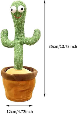 JR CLUB Dancing Cactus Musical Toy Can Sing, Wriggle & Repeat The Recording-133(Green, Brown)