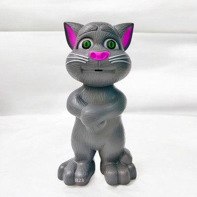 Just97 Talking Tom Cat Toy For Kids Intelligent Speaking Repeats & Music_126(Grey)