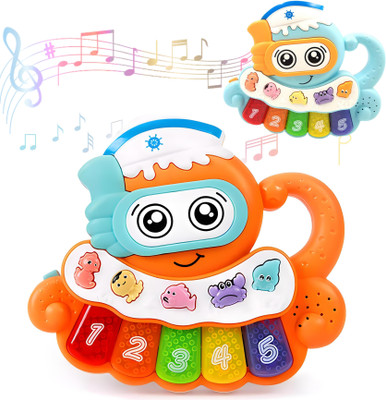 Elecart Musical Octopus Piano for Babies – Light-Up Keyboard with Ocean Theme(Multicolor)