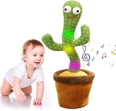 Temperado Dancing Cactus Talking Toy Cactus Plush Toy, Wriggle & Singing Recording Repeat(Green)