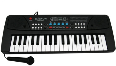 HENDRICKS Musical Toy Electronic Piano Keyboard 37 Keys with Microphone dc Power P6(Black)