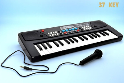 Kid Kraze 37-Key Musical Piano Keyboard with Microphone 430A1 Song Record Feaure_L310(Black)