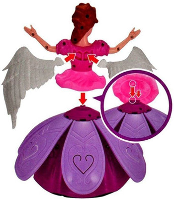 FRRENO Musical Angel Princess Toy Doll 360° Rotation Feature & 3D LED Lights-747(Multicolor)