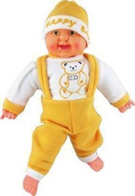 Tricolor Laughing Doll Happy Baby Boy Doll (Yellow, White)(Multicolor)