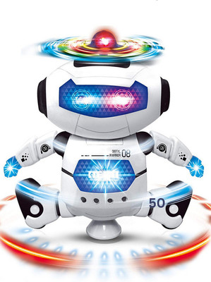 Just97 Dancing Naughty Robot with 3D Flashing Lights & Music for Kids46(White)