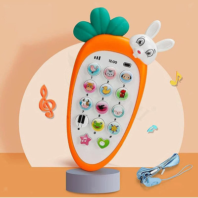 Toys R Us Universe of Imagination Radish Style Cute Rabbit Face Cell Phone Musical Toy for Kids(Multicolor)