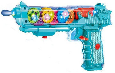 mega star Transparent Musical Toy Gun for Kids with Laser Light and Flashing 3D Light Guns & Darts(Multicolor)