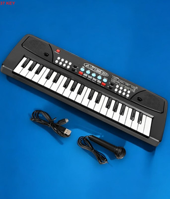 Kid Kraze 37-Key Musical Piano Keyboard with Microphone 430A1 Song Record Feaure_P799(Black)