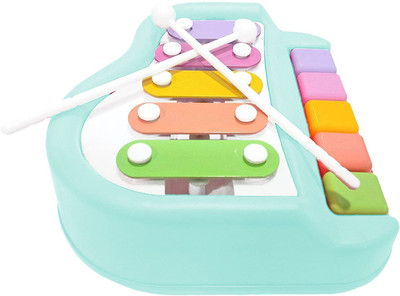 Toyporium 2-IN-1 Mini Piano and Xylophone Toy with Colorful Keys & 2 Mallets for Kids|T024(Multicolor)