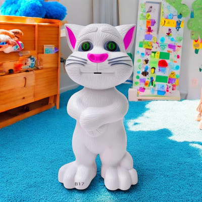 SNM97 Talking Tom Cat Toy For Kids Intelligent Speaking Repeats & Music_595(White)