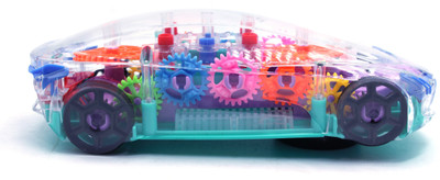 JR CLUB Transparent Musical Concept Racing Car with 3D Flashing LED Lights for Kids-353(Multicolor)