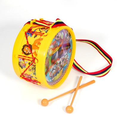 khushi enterprise Musical Drum 08 sized Hight 9.3 cm and Width 17.4 cm Weight 243(Yellow)