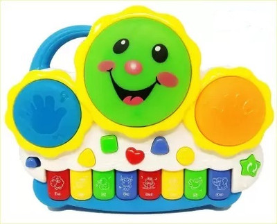 hda group Toys Drum Piano Keyboard Musical Toys With Flashing Lights(Multicolor)