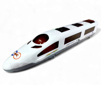 BACHCHARIDE Vande Bharat Express Toy Train –Model 105 Battery Operated, 3D Lights & Music(White)