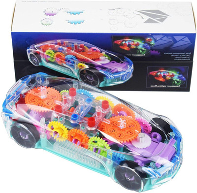 Mahi Zone Musical Concept Car 3D Lights Transparent Car_107M(Multicolor)