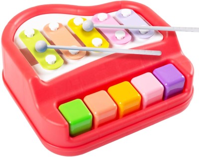 mega star 2 in 1 Mini Piano and Xylophone Toy(Multicolor)