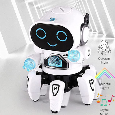 Toyvala Bot Robot Octopus Style, Colorful Lights, Music-All Direction Movement Toy-106(Multicolor)