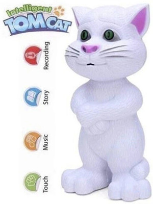 TOYACHI Talking Tom Cat Toy for Kids | Voice Repeating | Touch Activated 94(White)