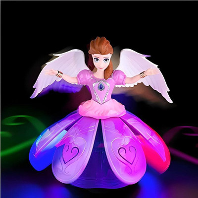 Just97 Musical Angel Princess Toy Doll 360° Rotation Feature & 3D LED Lights_A266(Multicolor)