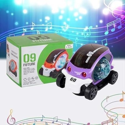 SMILEYTOYS SMILEY TOYS Bump and Go Action 360 Degree Rotating Future Car Toy for Kids(Purple)