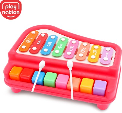 Play Nation 2in1 Piano Xylophone Musical Instrument with 8 Keys for Kids| Best Birthday Gift(Multicolor)