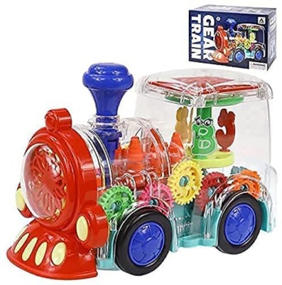 KTRS Gear Train Engine Toy for Kids with Music 3D Lights and Sound, Bump N go Action(Multicolor)