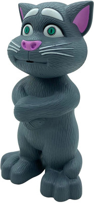 TOYACHI Talking Tom Cat Toy for Kids | Voice Repeating | Touch Activated 46(Grey)