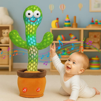 Trenzo Talking Cactus Toy Dancing Cactus Voice Repeat,Dancing,120 Songs(Multicolor)