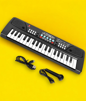 Mahi Zone 37-Key Musical Piano Keyboard with Microphone 430A1 Song Record Feaure_V633(Black)