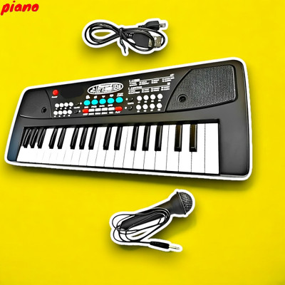 Mahi Zone 37-Key Musical Piano Keyboard with Microphone 430A1 Song Record Feaure_V299(Black)