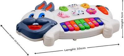 SNMM Rabbit Musical Piano|3 Modes Animal Sounds,Flashing Lights&Wonderful Music204(Multicolor)