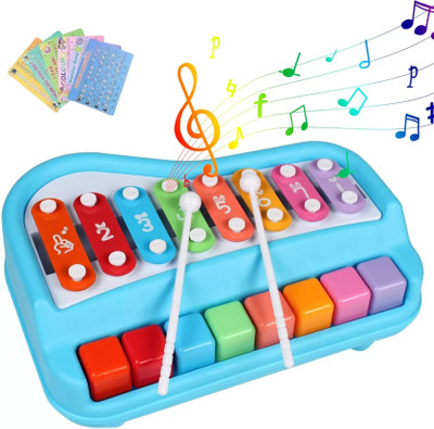 Fortay 2 in 1 Baby Piano Xylophone Toy, 8 Multicolored Key Keyboard(Multicolor)