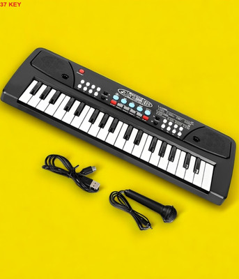 Mahi Zone 37-Key Musical Piano Keyboard with Microphone 430A1 Song Record Feaure_V507(Black)