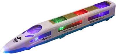 ZUNBELLA Bump and Go High Speed Bullet Train Toy - 3D Lighting and Musical Fun Sounds(Multicolor)