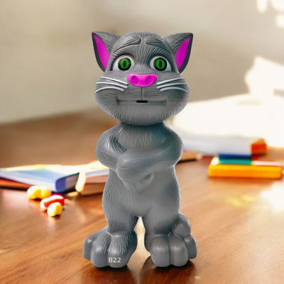 Just97 Talking Tom Cat Toy For Kids Intelligent Speaking Repeats & Music_439(Grey)