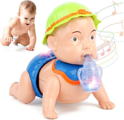 UNIQUE GREEN MART Musical Crawling Baby Toy - Dazzling 3D Lights & Dynamic(Multicolor)