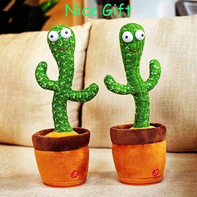 LIBRA CHEEKU Dancing Cactus Talking Toy, Cactus Plush Toy (Green)AN (Green) toyyA404(Green)