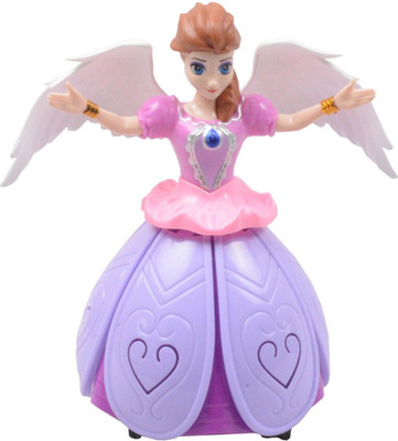 Just97 Musical Angel Princess Toy Doll 360° Rotation Feature & 3D LED Lights_A375(Multicolor)