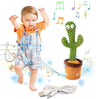 JR CLUB Dancing Cactus Musical Toy Can Sing, Wriggle & Repeat The Recording-71(Green, Brown)